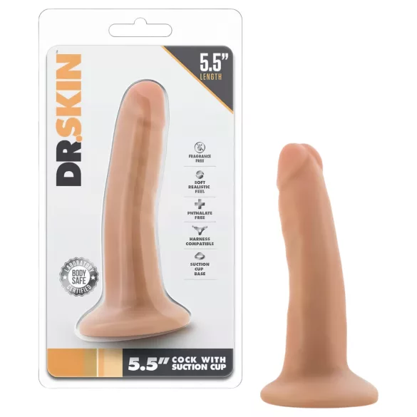 Dr. Skin 5,5 - realistinen dildo imukupilla - vaalea 14 cm