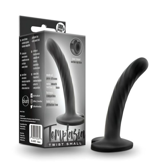 Temptasia Twist Small - dildo imukupilla - kiertomuotoilu - musta