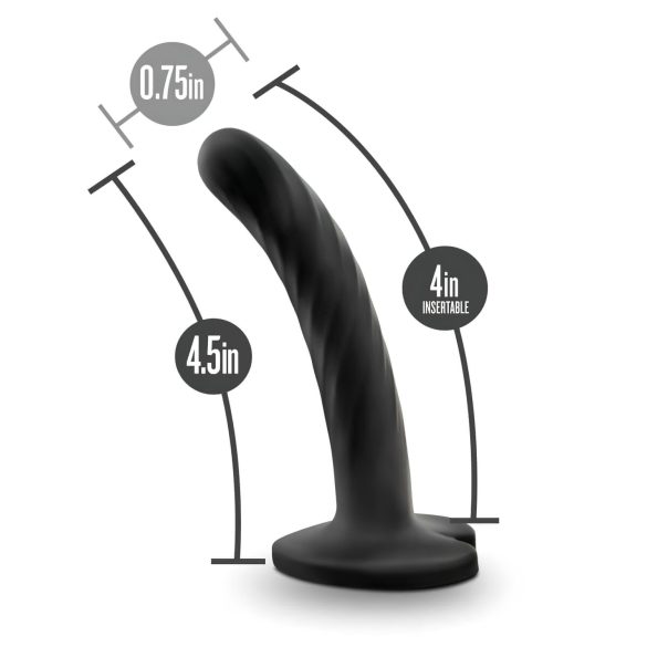 Temptasia Twist Small - dildo imukupilla - kiertomuotoilu - musta