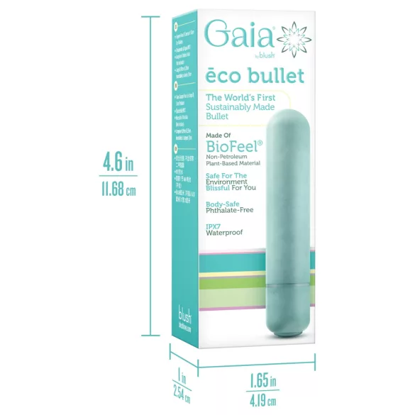 Gaia Eco M - ympäristöystävällinen sauvavibraattori (turkoosi) - keskikokoinen