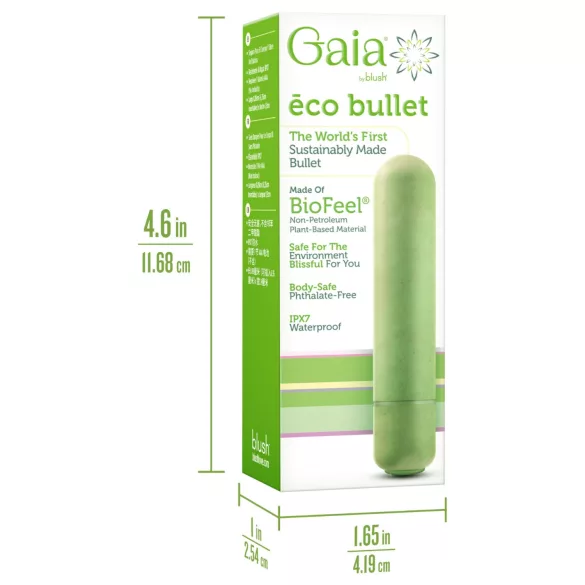Gaia Eco M - vibraattori - ympäristöystävällinen - vihreä - keskikoko