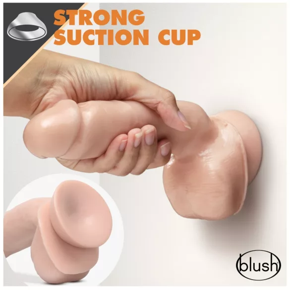 blush Dr. Skin Glide realistinen dildo - 21,5 cm, kiveksillä