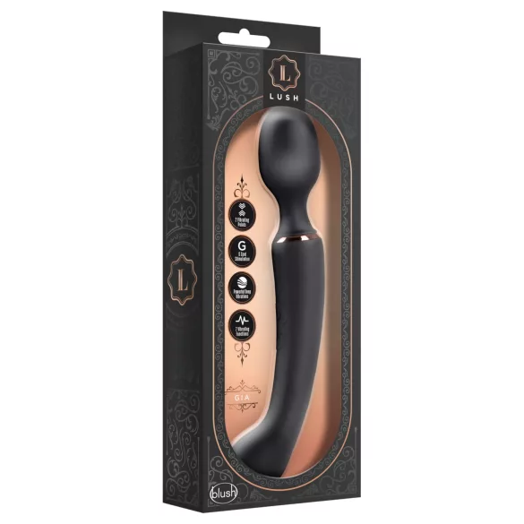 Blush Lush - 2-in-1-taikasauva- ja G-pistevibraattori (musta)