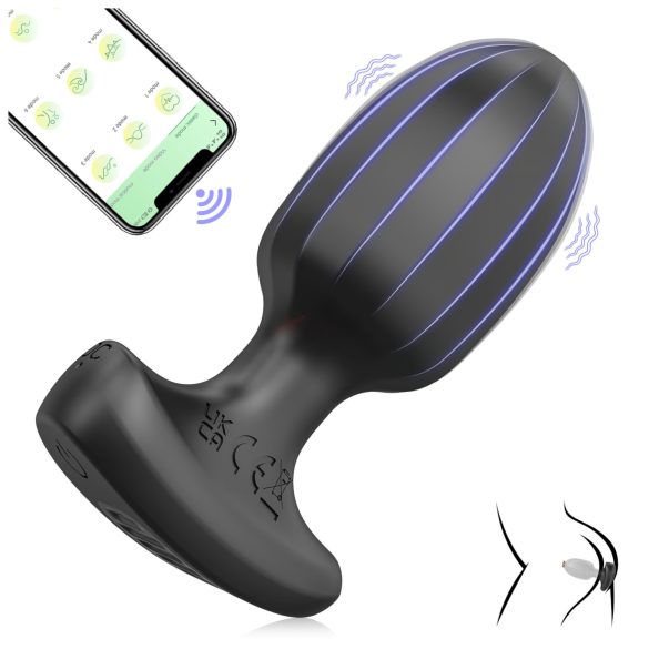 AlvUp - älykkäästi ohjattava anaalivibraattori - musta