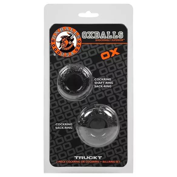 OXBALLS - penisrenkaat setti - ribattu - musta