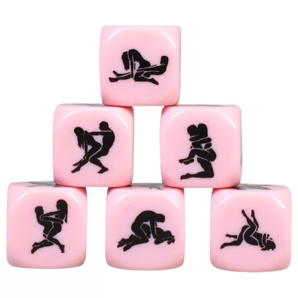 Secret Play - Kamasutra-seksiasentojen noppa (vaaleanpunainen)