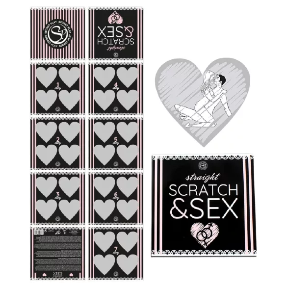 Secret Play Scratch & Sex Straight - raaputettava seksiasento­peli pareille (5 kielellä)