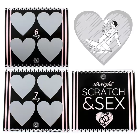 Secret Play Scratch & Sex Straight - raaputettava seksiasento­peli pareille (5 kielellä)