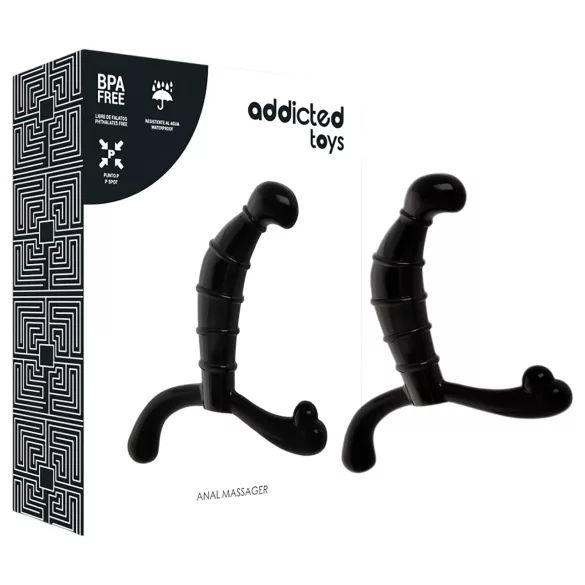 Addicted Toys - eturauhas- ja välilihahieroja (musta) - 11,3 cm