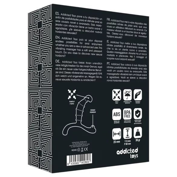 Addicted Toys - eturauhas- ja välilihahieroja (musta) - 11,3 cm