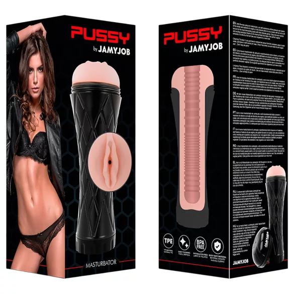 JamyJob - realistinen keinovagina koteloitu - musta/nude