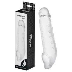   Addicted Toys - penis sleeve ja kivesten rengas - 23 cm - läpinäkyvä
