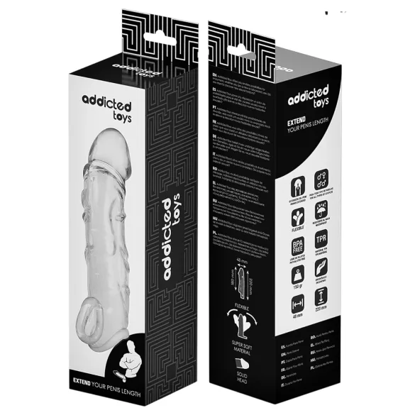 Addicted Toys - peniskotelo nysärenkäällä - 22 cm (läpinäkyvä)