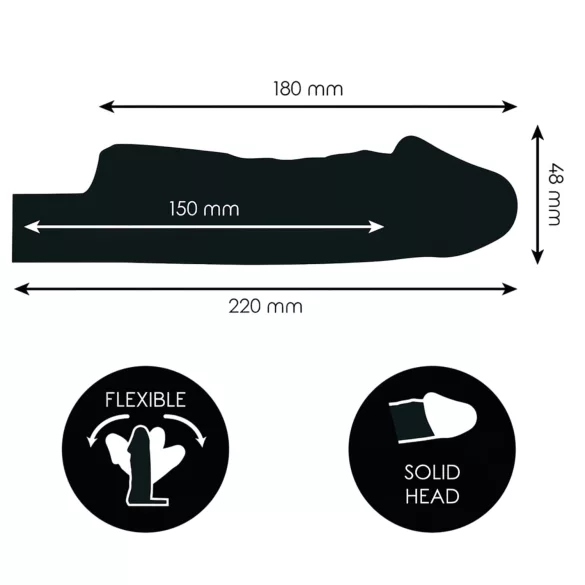 Addicted Toys - peniskotelo nysärenkäällä - 22 cm (läpinäkyvä)