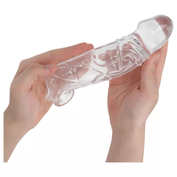 Addicted Toys - peniskotelo nysärenkäällä - 22 cm (läpinäkyvä)