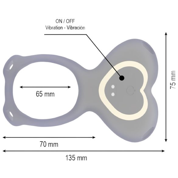 IBIZA - strap-on klitoriskiihotin vibraattori - musta