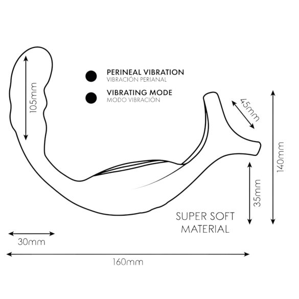 Addicted Toys - anaalivibraattori penis- ja kivestenrengas - musta