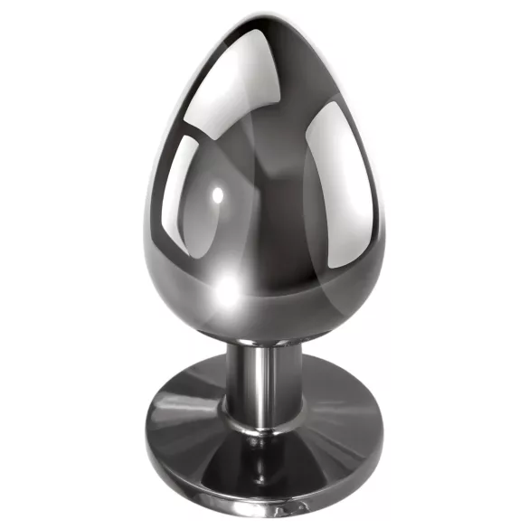 Evolved Black Gem - metallinen anustappisetti - musta kivi - hopea