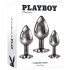 Playboy - anustappisetti - 3 kappaletta - hopea