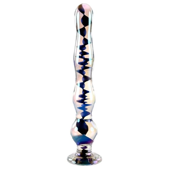 Playboy Jewels - Aaltoileva lasidildo (läpinäkyvä)