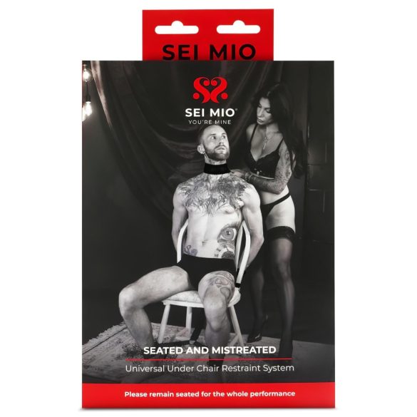Sei Mio - tuoliin kiinnitettävä bondagehihna - musta