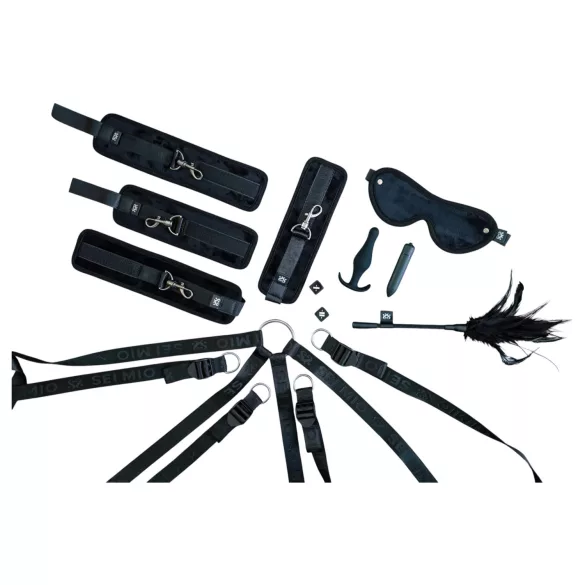 Sei Mio - sängyn alle kiinnitettävä bondage-setti - musta