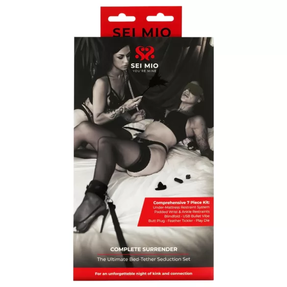Sei Mio - sängyn alle kiinnitettävä bondage-setti - musta