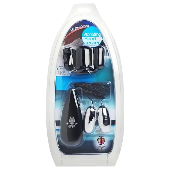 XR Brands - Trinity - kahden kuulan terssivibraattorihattu (musta-hopea)