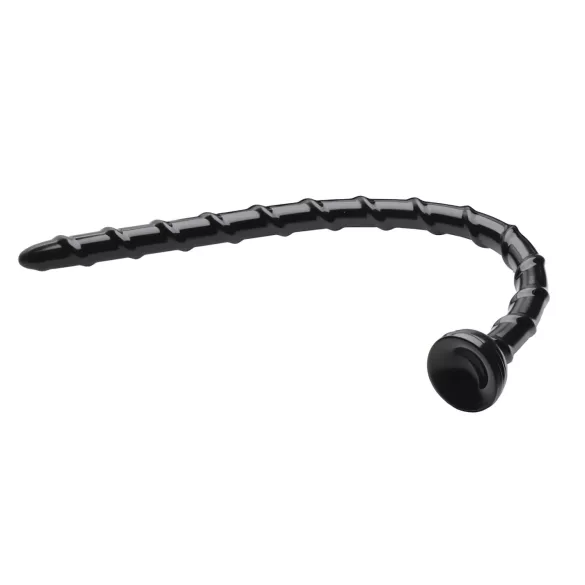 Hosed Swirl - ohut anaalidildo käärmemuoto - 18 cm - musta