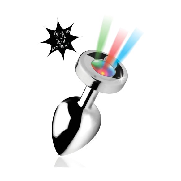 Booty Sparks - anustappi valoilla - suuri - hopea