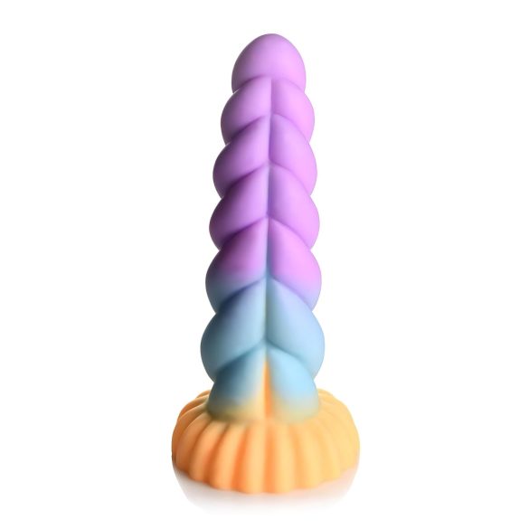 Creature Cocks Mystique - yksisarvisdildo 21cm - violetti-keltainen
