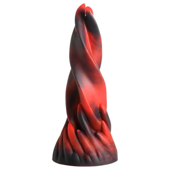 Helvetin Suudelma - kiemurteleva dildo, 19 cm (punainen)