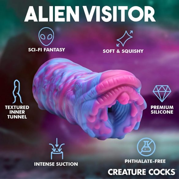 Creature Cocks Cyclone - alien tekopimppi silikoninen violetti-pinkki