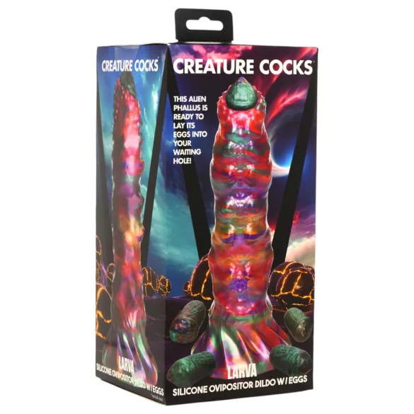 Creature Cocks Larva - ovipositori alien dildolla - silikoni sateenkaari