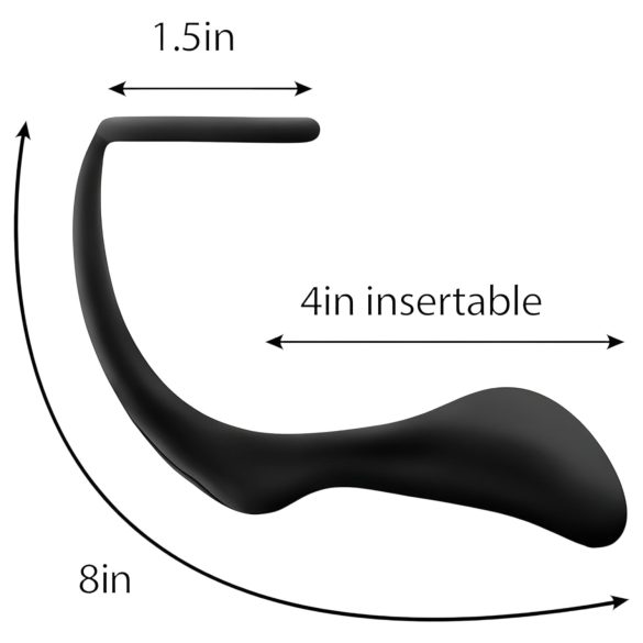 Anal Adventures Platinum - anaalidildo penisrenkaalla - musta