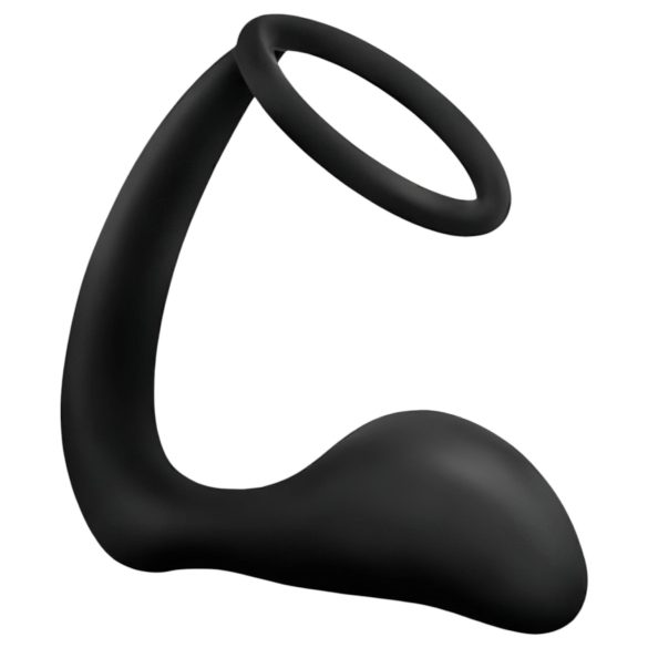 Anal Adventures Platinum - anaalidildo penisrenkaalla - musta