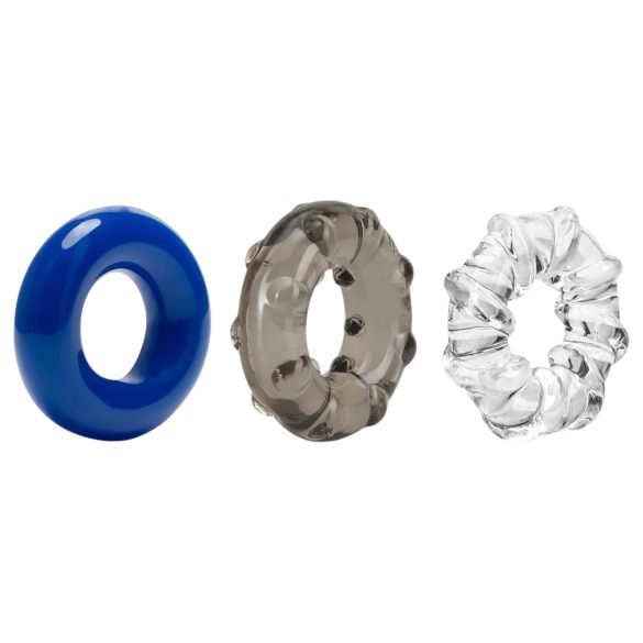 Stay Hard - peniksenrenkaiden setti - 3 kpl - värikäs