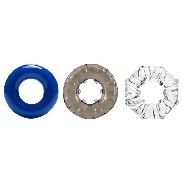 Stay Hard - peniksenrenkaiden setti - 3 kpl - värikäs