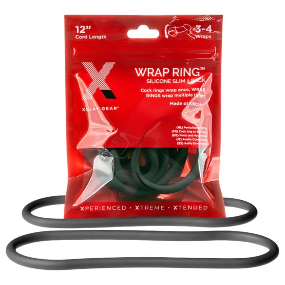 Perfect Fit Slim Wrap 12 - ohut penisrengas - musta (30cm)