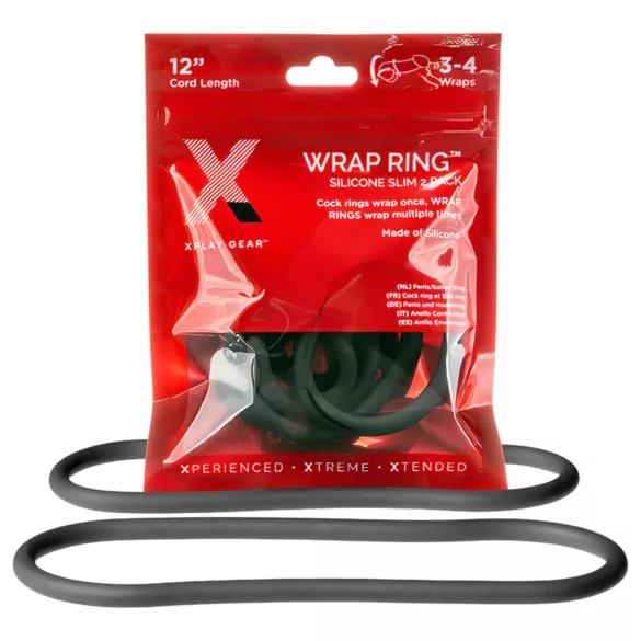 Perfect Fit Slim Wrap 12 - ohut penisrengas - musta (30cm)