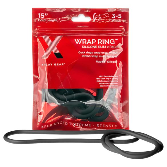 Perfect Fit Slim Wrap 15 - ohut penisrengas - musta (38cm)