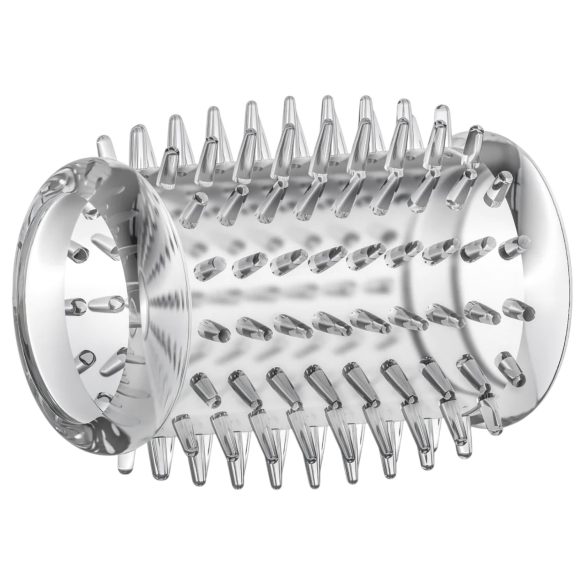 Stay Hard - peniksen pituuden pidennin nystyröillä - läpinäkyvä