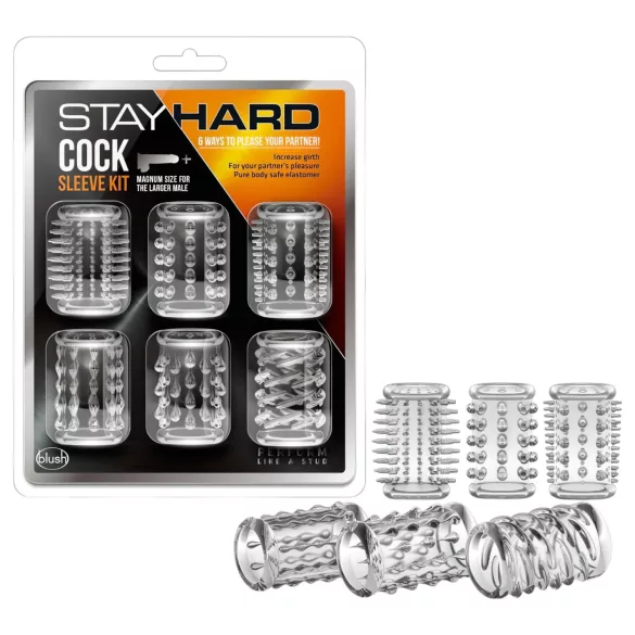 Stay Hard - penisrenkaat setti - läpinäkyvä (6 kpl)