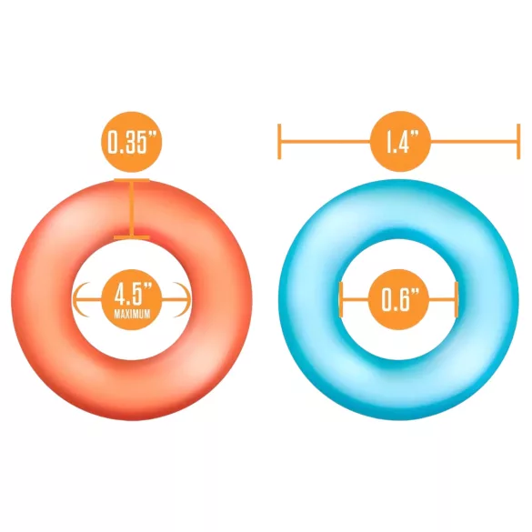 King of the Ring - penisrenkaiden setti - monivärinen 6 kpl