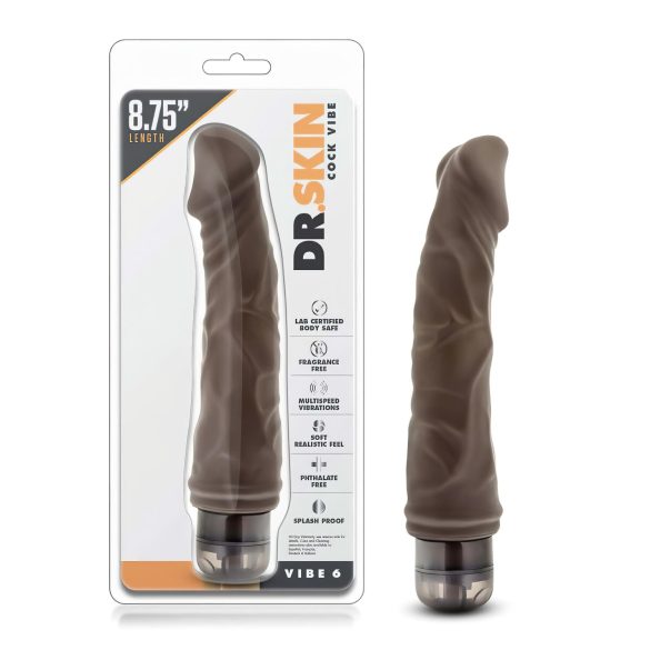 Dr. Skin Vibe No.6 - aidonnäköinen vibraattori (ruskea)