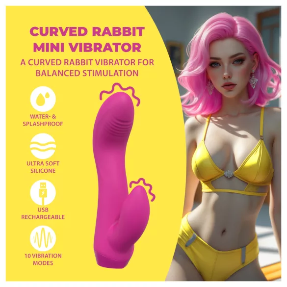 Loveline - kaareva pupuvibraattori, mini (vaaleanpunainen)