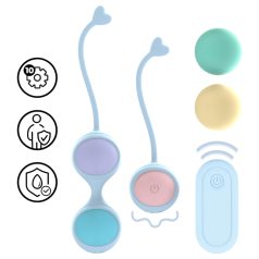   Loveline - vibraattorilla varustettu geishakuulasetti - sininen