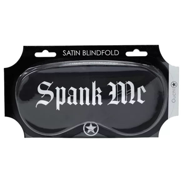 Ouch! - “Spank Me” -tekstillä varustettu satiininen silmänaamio (musta)
