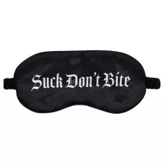   Ouch! - satiininen silmänaamio tekstillä "Suck Don't Bite" (musta)