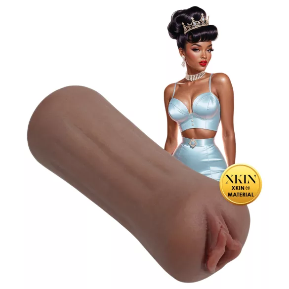 XKIN Beauty Queen Lulu - aidonnäköinen tekovagina-masturbaattori (tumma naturaalin sävyinen)